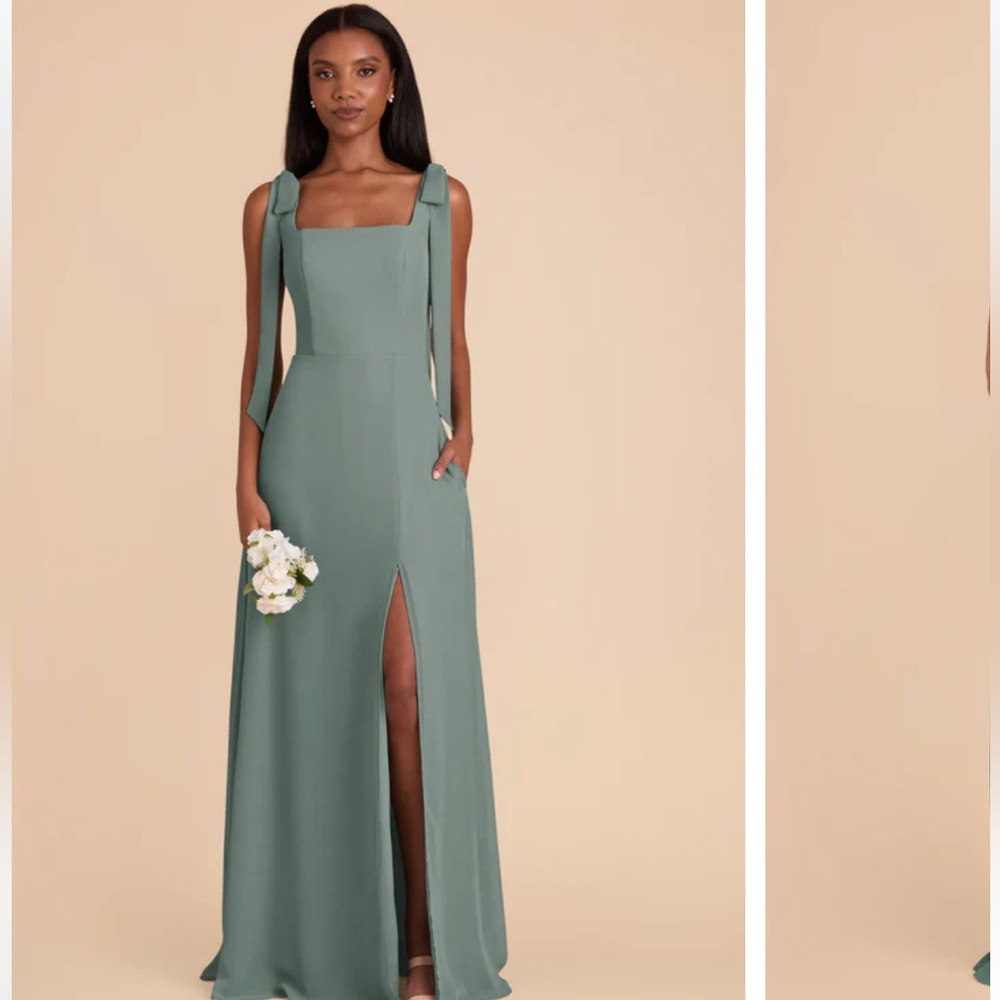 Birdy Grey Sage Green Maxi Dress with Shoulder Ties
